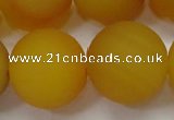 CAG6725 15 inches 18mm round yellow pilates agate beads