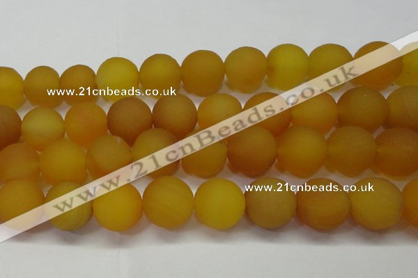 CAG6725 15 inches 18mm round yellow pilates agate beads