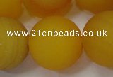 CAG6726 15 inches 20mm round yellow pilates agate beads