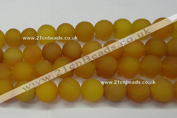 CAG6726 15 inches 20mm round yellow pilates agate beads