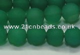 CAG6730 15 inches 8mm round green pilates agate beads