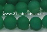 CAG6731 15 inches 10mm round green pilates agate beads