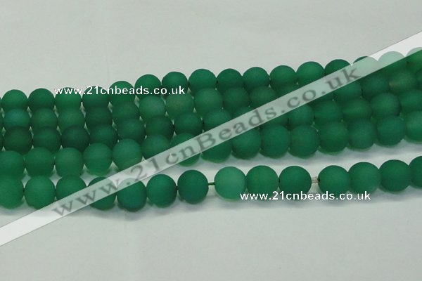 CAG6731 15 inches 10mm round green pilates agate beads