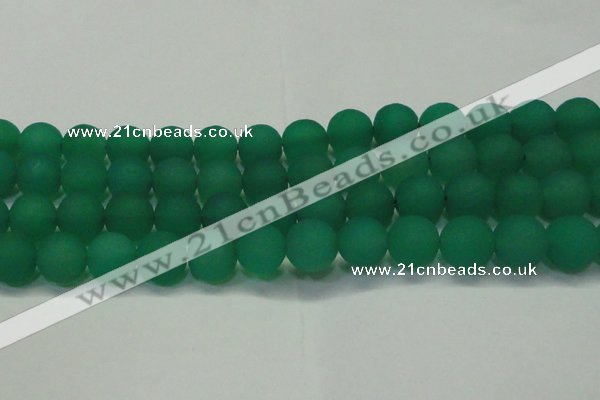 CAG6732 15 inches 12mm round green pilates agate beads