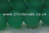 CAG6733 15 inches 14mm round green pilates agate beads