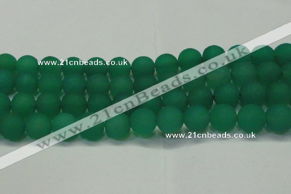 CAG6733 15 inches 14mm round green pilates agate beads