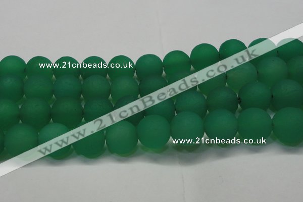 CAG6735 15 inches 18mm round green pilates agate beads