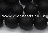 CAG6741 15 inches 10mm round black pilates agate beads