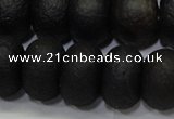 CAG6748 15 inches 10*14mm rondelle black pilates agate beads