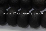 CAG6749 15 inches 12*16mm rondelle black pilates agate beads