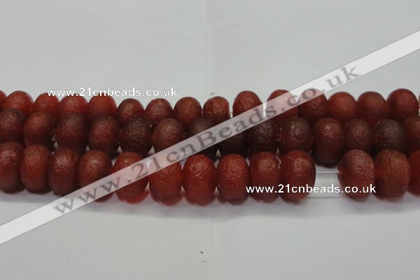 CAG6750 15 inches 10*14mm rondelle red pilates agate beads