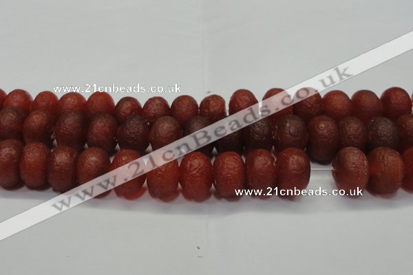 CAG6751 15 inches 12*16mm rondelle red pilates agate beads