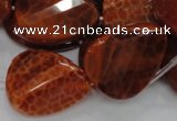 CAG676 15.5 inch 23*30mm faceted teardrop twisted natural fire agate beads