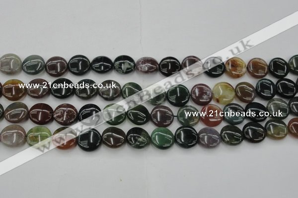 CAG6771 15.5 inches 14mm flat round Indian agate beads wholesale