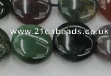 CAG6772 15.5 inches 16mm flat round Indian agate beads wholesale