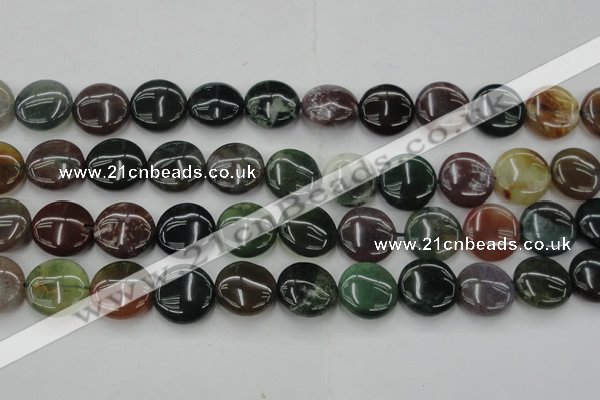 CAG6772 15.5 inches 16mm flat round Indian agate beads wholesale