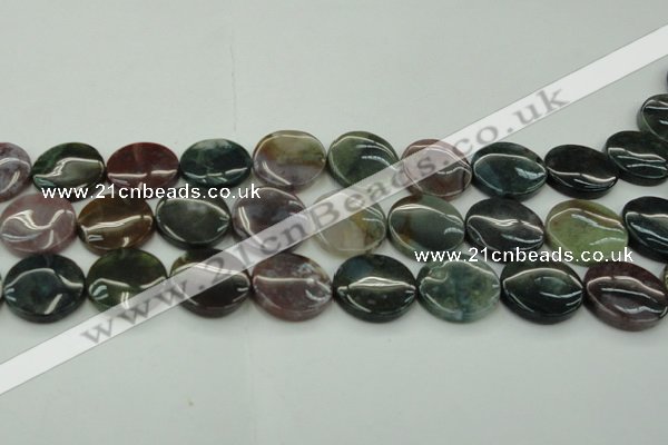 CAG6774 15.5 inches 20mm flat round Indian agate beads wholesale