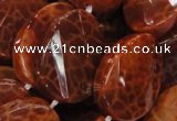 CAG678 15.5 inches 18*25mm twisted oval natural fire agate beads