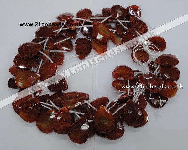 CAG679 15.5 inches 15*20mm faceted teardrop natural fire agate beads