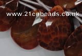 CAG680 15.5 inches 22*30mm faceted teardrop natural fire agate beads