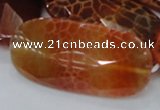 CAG681 15.5 inches 25*50mm faceted freeform natural fire agate beads