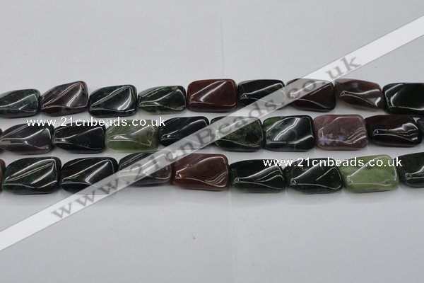 CAG6811 15.5 inches 18*25mm twisted rectangle Indian agate beads