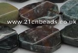 CAG6818 15.5 inches 18*25mm faceted & twisted octagon Indian agate beads