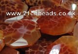 CAG682 15.5 inches 22*30mm faceted freeform natural fire agate beads