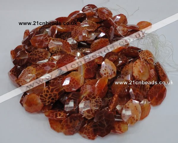 CAG682 15.5 inches 22*30mm faceted freeform natural fire agate beads