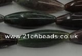 CAG6830 15.5 inches 10*30mm rice Indian agate beads wholesale