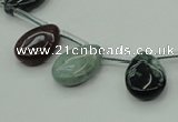 CAG6839 Top drilled 10*14mm flat teardrop Indian agate beads