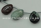 CAG6840 Top drilled 12*16mm flat teardrop Indian agate beads
