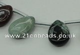 CAG6842 Top drilled 15*20mm flat teardrop Indian agate beads