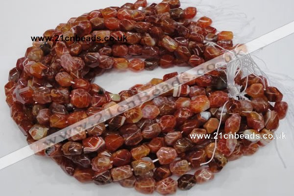 CAG687 15.5 inches 10*14mm nugget natural fire agate beads wholesale