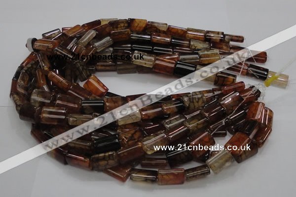 CAG688 15.5 inches 13*18mm rectangle dragon veins agate beads