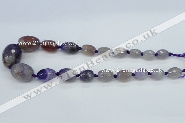 CAG6880 12*14mm - 22*30mm faceted drum dragon veins agate beads