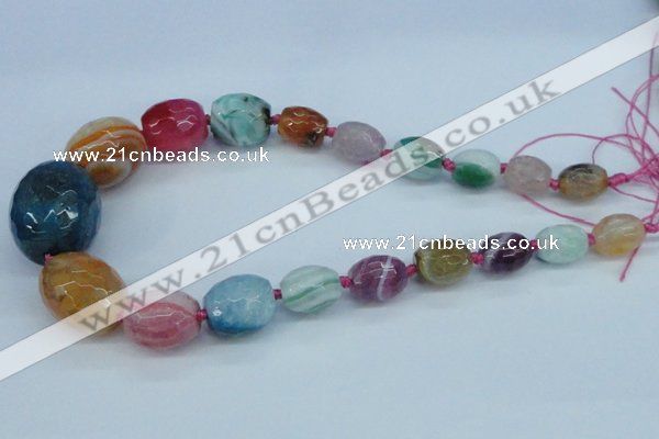 CAG6885 12*14mm - 25*30mm faceted drum dragon veins agate beads