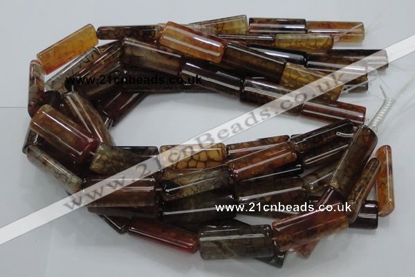 CAG689 15.5 inches 15*35mm rectangle dragon veins agate beads