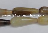 CAG6891 15.5 inches 10*30mm faceted teardrop line agate beads