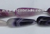 CAG6892 15.5 inches 10*30mm faceted teardrop line agate beads