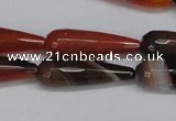 CAG6893 15.5 inches 10*30mm faceted teardrop line agate beads