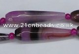 CAG6902 15.5 inches 10*40mm faceted teardrop line agate beads