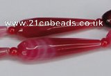 CAG6903 15.5 inches 10*40mm faceted teardrop line agate beads