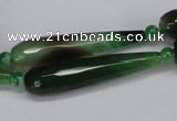 CAG6904 15.5 inches 10*40mm faceted teardrop line agate beads