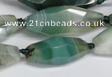 CAG6912 15.5 inches 13*35mm - 15*45mm faceted rice line agate beads