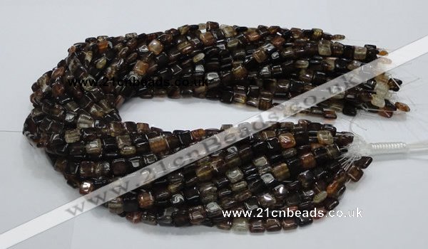 CAG692 15.5 inches 8*8mm square dragon veins agate beads wholesale