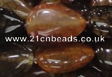 CAG695 15.5 inches 25*32mm flat teardrop dragon veins agate beads