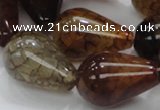 CAG698 15.5 inches 20*30mm teardrop dragon veins agate beads