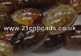 CAG700 15.5 inches 18*25mm rice dragon veins agate beads wholesale