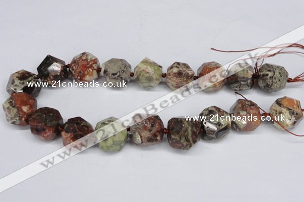 CAG7025 15.5 inches 18*22mm faceted nuggets ocean agate beads